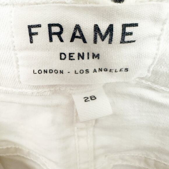 Frame Ali High Rise Cigarette Skinny Jeans White Size 28 - Picture 6 of 8